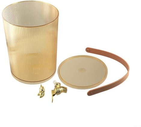 Jarra de agua fría de gran capacidad con grifo, dispensador de té de frutas de 3,5 L/5 L, contenedor de bebidas para nevera, fiesta, picnic, uso diario (oro 5 L)
