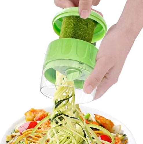 Zuccini Spiralizer NOODLE Maker, Spirizer Zoodler, Spirizzatore regolabile per le verdure, Gadget da cucina, taglierina per alimenti in acciaio inossidabile manuale per spaghetti di pasta, patate, cet