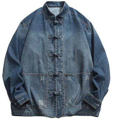 Giacchetto Jeans Uomo, Giubbotto Estivo Uomo, Giacca in Jeans Slim Denim Jacket Taschini sul Petto Casual Denim Giacca in Jeans Vintage Tempo Libero Sport Fitness Basic Outdoor Style
