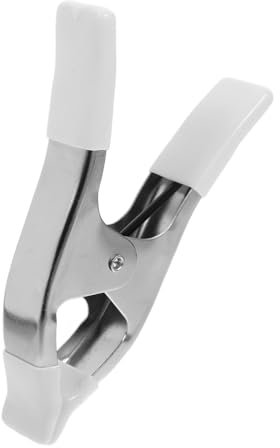KONTONTY 6-inch Nickel Plated Heavy-Duty A-clamp PVC Protective Sleeve, Metal Spring Clips for Photography Backdrop Stands, Woodworking, and Crafts Multi-Purpose Clamps