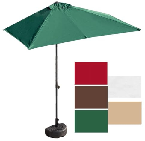 Ombrellone piccolo da 2 m/2,5 m, per giardino, balcone, con altezza regolabile, base d'acqua, tettoia rettangolare, telaio in acciaio