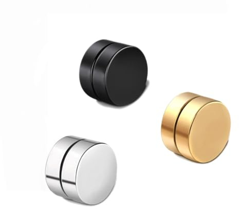 JYNXOR 3 Pair Pendientes Magneticos Hombre Pendientes Iman Hombre Pendientes De Iman Hombre Pendientes De Iman Pendientes Iman Pendientes MagnéTicos Inoxidable Pendientes Iman Pendientes Magneticos