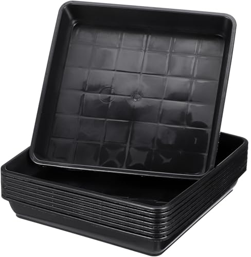 DIYEAH 8 Piezas Bandejas Cuadradas para Macetas de Plástico Negro Base Resistente para Plantas y Bonsáis Accesorio Práctico para Jardín y Uso Interior