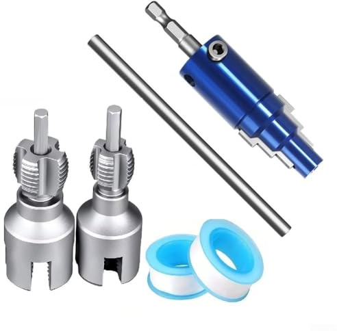 Juego de 3 extractores de grifo roto con cortadores de rosca internos/externos para reparación de tuberías y trabajos de roscado en tubos de 1/2 pulgada, 3/4 pulgadas de 1 pulgada, compatibles con