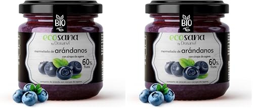 MERMELADA EXTRA ARANDANO S/AZUCAR CON AGAVE SIROPE BIO 260G ECOSANA (Paquete de 2)