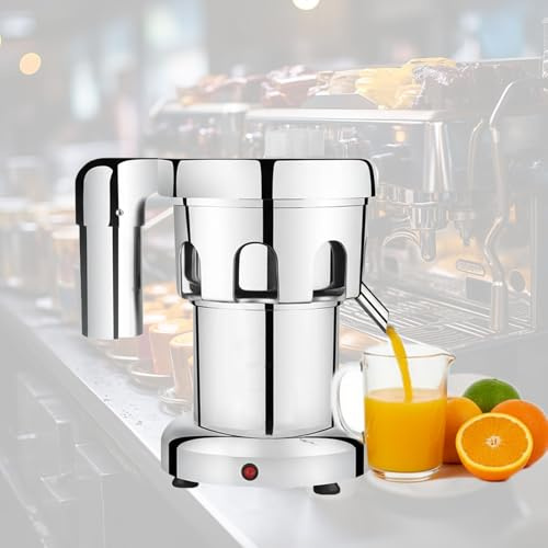 Saftmaskin 550W, Saftcentrifug Elektrisk i Rostfritt Stål, Professionell Saftpress för Restauranger och Caféer med Automatisk Pulpseparation