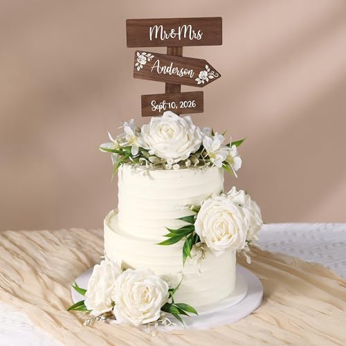 Party to Be Personalisiert Magnetisch Kuchen Topper für Hochzeit Custom Hochzeit Cake Topper Rustikale Torten Deko aus Walnussholz