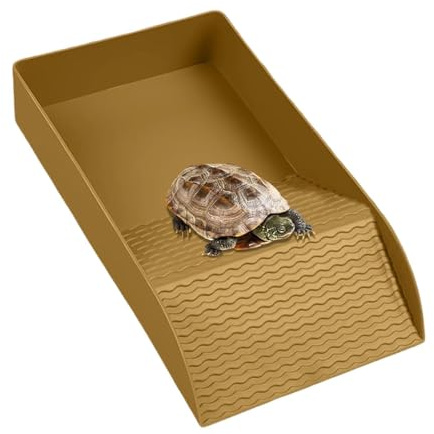 Cuenco De Agua Para Tortugas – Bañera Para Reptiles Con Rampa, Cuenco De Alimentación Para , Piscina Antideslizante Para Reptiles, Estación De Alimentación Plana Con Aspecto De Piedra Natural | A