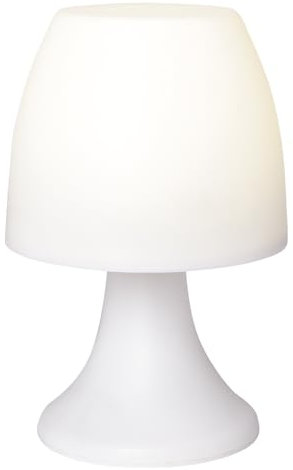 LED Con Funzione Timer, Bianca, Altezza 19 cm, Funzionamento a Batteria, Lampada da Comodino e Cameretta Bambini, Campeggio