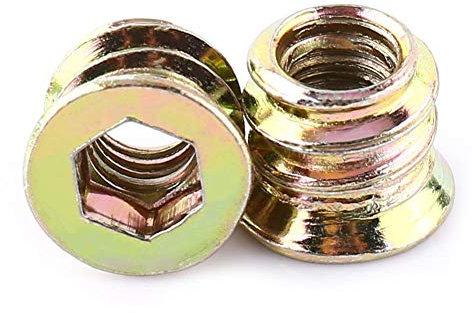 Estink Dadi per Mobili in Legno, M6 x 10mm, Presa Esagonale, Acciaio al Carbonio Placcato, 20 Pezzi