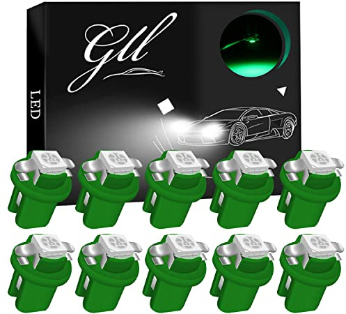 Grandview 10pcs Verde T5 B8.5 Lampadine Cruscotto a LED 1-5050-SMD per Tachimetro Auto Strumento Cruscotto Indicatore Indicatore del Pannello Luminoso Lampada Cruscotto Garanzia di 2 Anni