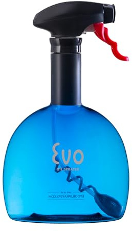 Evo Original Oil Sprayer, Non-Aerosol for Olive Oil, Cooking Oils, and Vinegars, Blue, 24-Ounce Capacity