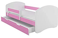 BDW Kinderbett Jugendbett mit Einer Schublade und Matratze ROSA 180x80 || BESTPREIS ||