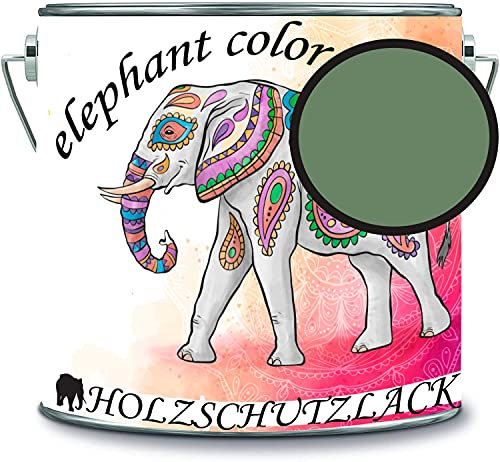 Holzschutzlack Holzlack Holzlasur wetterbeständiger Langzeitschutz Wetterschutzfarbe Holzschutzfarbe RAL 6011 Resedagrün // elephant color