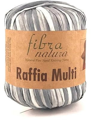 Fibra Natura - Filato multistrato, %100 cellulosa, filato di rafia, corda di macramè, 34,9 g, paglia di rafia, filato decorativo (26)