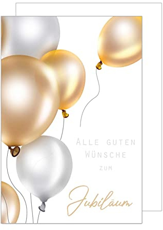 Edition Seidel Premium XXL Maxi Glückwunschkarte zum Jubiläum mit Umschlag Format DIN A4. Jubiläumskarte mit Spruch Eherentag Grußkarte Billet Mann Frau Luftballons (A4-J121)