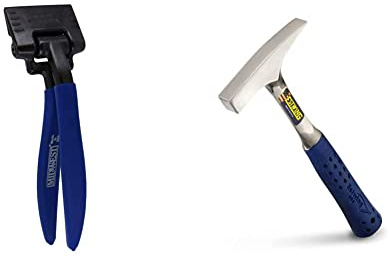 Midwest Tool & Cutlery Seamer Tong (3 Inch Offset Sheet Metal Bender) and Estwing T3-18 18 Oz Tinner's Hammer