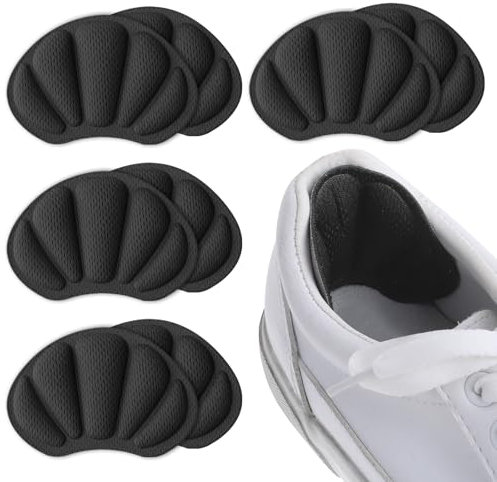Molain Lot De 4 Paires De Coussinets De Talon Auto-Adhésifs Pour Chaussures Trop Grandes Et Lâches Coussinets De Talon Antidérapants Anti-Ampoules Protection Des Pieds Pour Homme Et Femme Noir