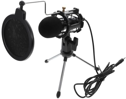Gaming Mikrofon für Pc, 3, 5-mm Kondensatormikrofon mit Geräuschreduzierung | 1 Satz, Plug And Play Betrieb, für Aufnahmen und Broadcast Am Desktop Pc, Schwarz