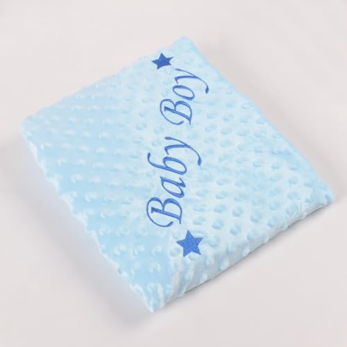 Babydecke mit Stickerei, Babydecke, Geschenk für Schwangere, Kinderzimmerdecke (Baby Boy)