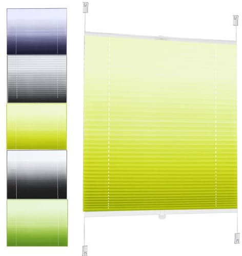 Plissee Klemmfix ohne Bohren 20 x 40 cm Montage Sichtschutz und Sonnenschutz Plisseerollo - Plisses - Plisse mit Klemmträger für Fenster und Tür, Gelb