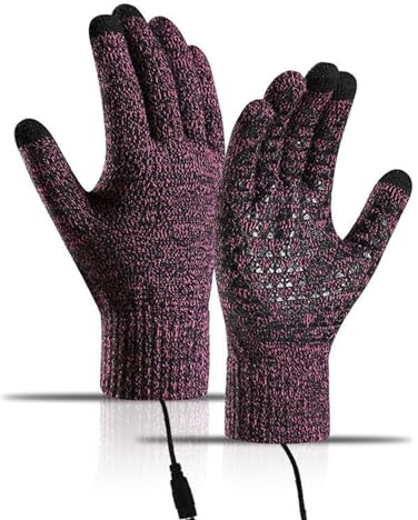 Gants chauffants USB, 25 x 15 cm, gants chauffants rechargeables par USB, gants confortables pour l'équitation et le cyclisme