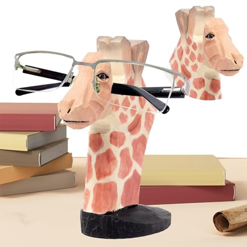 Norhogo Brillenständer in Tierform, handgeschnitzt, aus Holz, für Brillen, Sonnenbrillen, Tierform, Heimbüro, Schreibtischdekoration, Haustier-Brillen-Halter, Heimbüro, Schreibtisch, Dekoration,