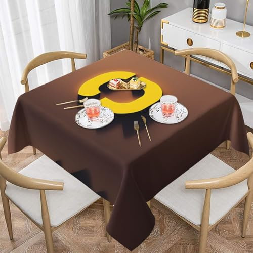 XZDLXJ O Letter Logo 60x60 Water-Resistant Square Tablecloth.Warm and Soft Feel, Good Wrinkle Resistance