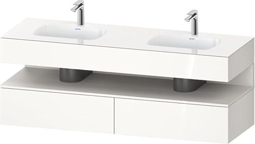 Duravit Qatego lavabo encastré avec meuble sous-lavabo en console, 1600x550x600mm, niche blanche supermat, lavabo double, QA4797084220010, Couleur: blanc