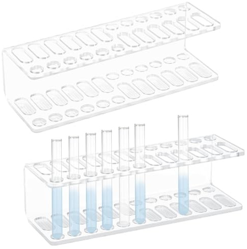 AHANDMAKER 2 Stück Reagenzglasgestell Aus Acryl 24 Loch Kleiner Glashalter 0.53 (13.5mm) Durchmesser Labor Reagenzglashalter Für 5 ml Reagenzglasanzeige Für Reagenzgläser Experimente
