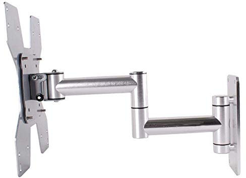 Supporto da parete per TV in acciaio inox, per 24 televisori da 40, girevole e inclinabile, regolabile in altezza, max 20 kg, 200 x 200 mm, VESA (stile #2)