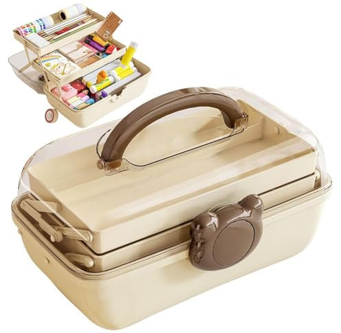 Folding Hair Accessories Box, niedlicher Schmuck Organizer für Mädchen, mehrschichtiges Haar-Zubehör, bunte Schmuckaufbewahrung, tragbar, Haarpflege-Organizer, Kids' Fashion Accessoires Organizer