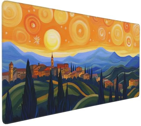 Gaming Mauspad XXL Baum Mousepad 1000x500x4mm Sternenhimmel Verlängertes Mauspad Schreibtischauflage,Genähte Kanten Mauspad,Verbessert Präzision Geschwindigkeit Wasserdicht Geeignet für Büro,Spiele