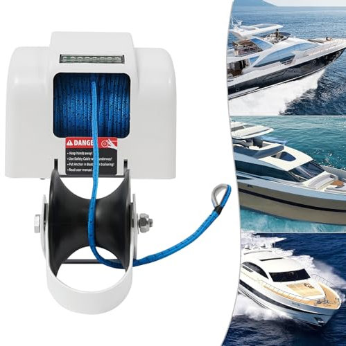 ieLsngai Elektrische Ankerwinde, Salzwasserboot Elektrische Ankerwinde Anker Winde mit Fernbedienung, Boot Winch Marine Salzwasser für Anker bis 45LBS, 12V