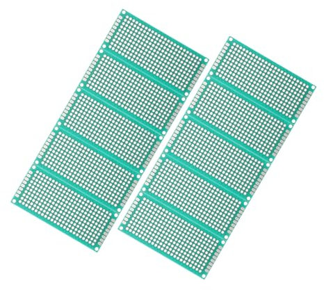 MUCKLILY 10pezzi Stampato Circuito Stampato Scheda Pcb Per Progetti Elettronici Esperimenti Fai Da Te Breadboard Pcb Saldabile Passo Resistente Materiale Stabile Affidabile