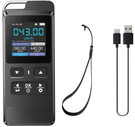 Nuklearstrahlungsdetektor GC-02 Geigerzähler Dosimeter mit Zeitüberwachung und Datenspeicherung, Strahlungsdetektor zur Messung von Radioaktivität, Beta Gamma Röntgenstrahlung