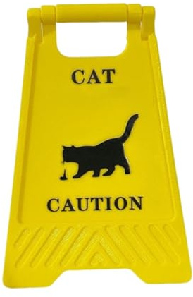 Divertido cartel de escritorio, divertido cartel de gato – Señal de advertencia de gato novedoso cartel de escritorio, divertido cartel de mordaza, para estantería de mesa