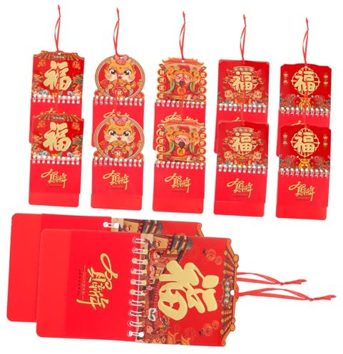 VILLFUL 12pièces Calendrier Mural Style Chinois Calendrier Suspendu Décoratif Petit Format Pour An