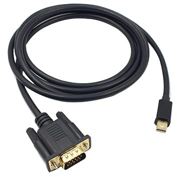 NUOBESTY 1.8m Cable Adaptador Mini Vga De Cable Mini Displayport Vga para Conexión De Ordenador Portátil para Oficina