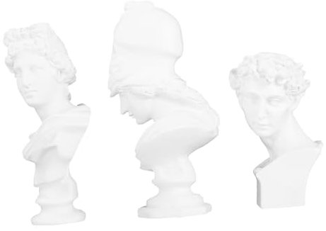 ERINGOGO Griechische Harz Büstenstatue 3 Stück Kleiner Skulptur Mythologie Figur Schreibtisch Deko Für Wohnzimmer Schlafzimmer