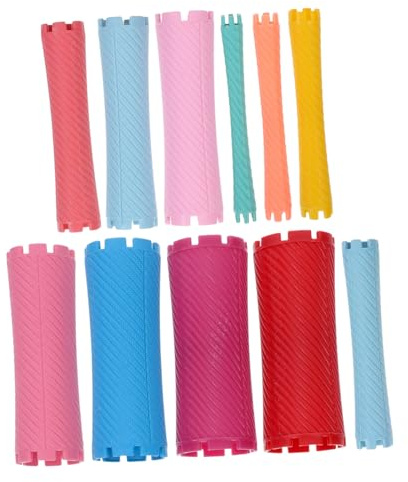 Healvian 100 Pcs Salon Perm Rods Hair Heating Rollers 10 Sizes Mixed Colors Reusable Curly Hair Tools for Professional Hairdressing and Styling