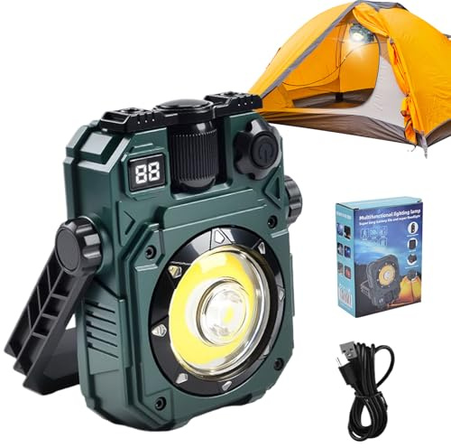 Lámpara LED de Trabajo - Linterna Solar Portátil para Trabajo | Linterna Impermeable Para Camping Y Reparaciones Al Aire Libre