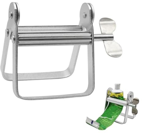 JUGUTA Presse Tube Pour Dentifrice Et Cosmétiques En Métal (10Cm X 8,5Cm) – Distributeur Pratique Pour Tubes, 1 Pièce