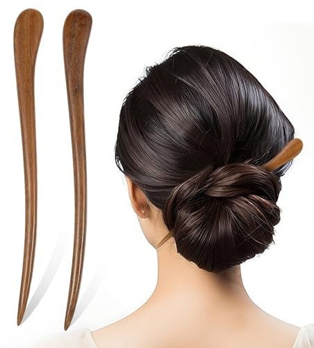 FOMIYES 2 Stück Vintage-haarstäbchen aus Holz – Natürliche Haarstäbchen für Frauen, Vielseitiges Styling-tool für Dutt Und Hochsteckfrisuren, Elegantes Haarnadel-dekor