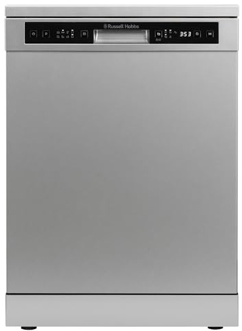 Russell Hobbs Freestanding Dishwasher, Class D, 14 Place Settings, 6 Wash Programs, 24-Hour Delay Start, Auto Door Open, 1 x Height Adjustable Basket and Mini Cutlery Tray, RH60DW00D2SS