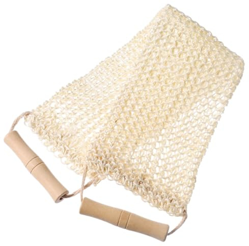 LALADEFIEE Serviette Exfoliante Dos en Sisal Beige Double Face Propriétés Exfoliantes pour Bain et Bain