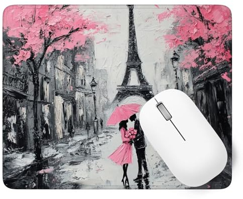 Tappetino Mouse 290 x 240 mm, Tappetino Mouse Strada Piccolo con Motivo, Base in Gomma Antiscivolo Tastiera da Gaming Mousepad Coppie, Tappeto Scrivania con Bordo Cucito per Ufficio Accessori p1j-137