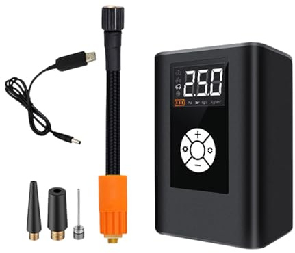 Dioche Mini Gonfiatore per Pneumatici Mini Gonfiatore per Pneumatici 120PS Compressore d'Aria Portatile Pompa Elettrica per Bici Portatile 4000mAh Batteria Ricaricabile Luce a LED per Auto Moto
