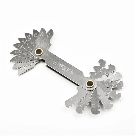 Calibre de paso de rosca, Juego de calibre paso rosca métrica, rangos 55 y 60 grados, 4-48 0,5-7(0.5-7 metric 60)