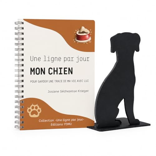 Générique Fars dag hund presentpaket eller annat tillfälle - Min hund en rad om dagen anteckningsbok + svart hund bokstöd | presentidé, hundmästare, djurälskare